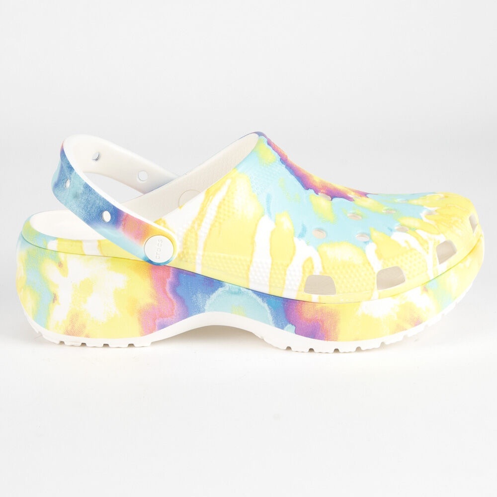 Platform tie dye crocs